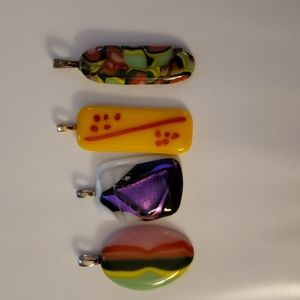 4 multi colored pendants